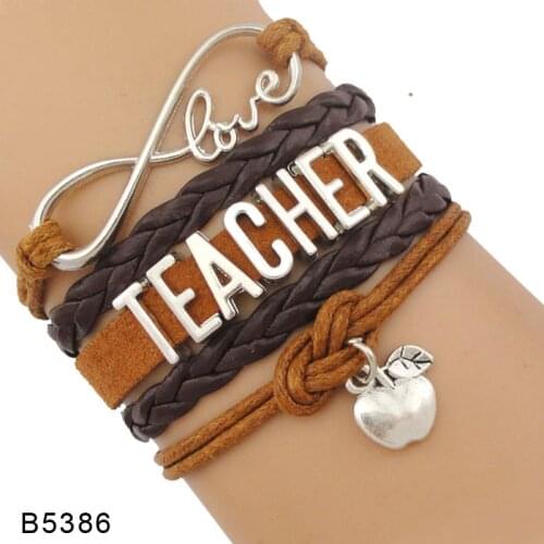 Infinity Love to Teach Kindergarten Science Special Needs Math Teacher Assistant Gift for Teachers Bracelets for Women
