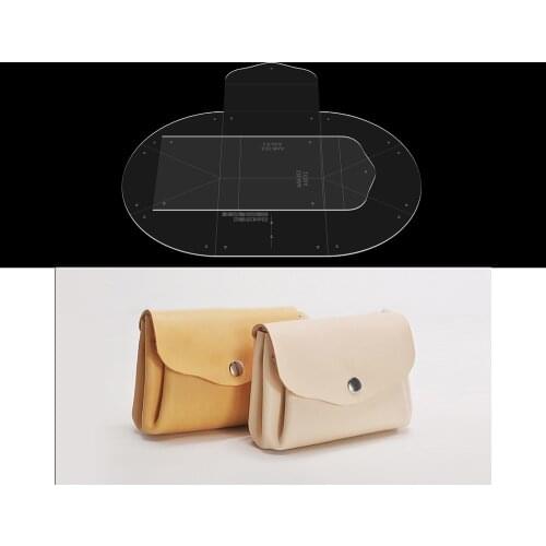 1 set of Acrylic wallet template DIY leather manual craft key bag sewing pattern 12.5*10*3cm