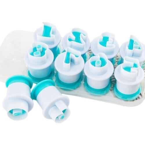 10 Pcs Numbers Fondant Cake Decorating Set Cookie Biscuit Mold Printing Pressure Icing Cutter Die Mold