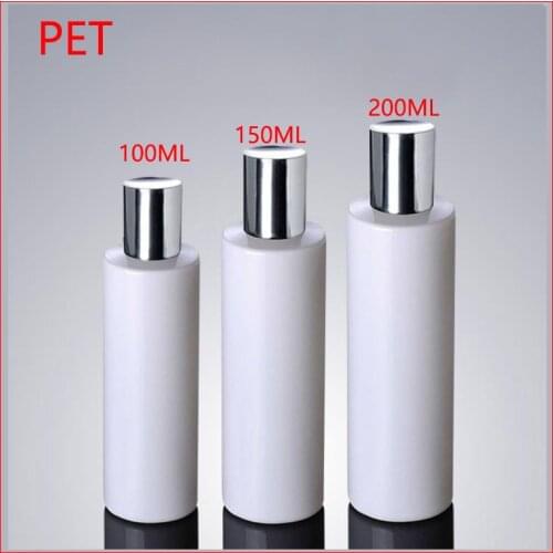 100/150/200ML PET white plastic bottles w screw cap skin care cosmetic container Packaging Refillable Bottles