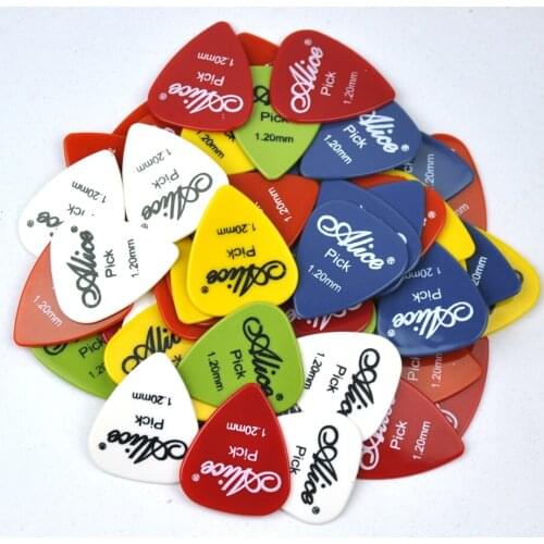 100pcs Heavy 1.2mm Alice Glossy Nylon Guitar Picks Plectrums For Electric Guitar Bass E