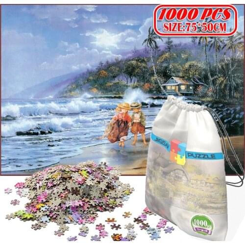 1000Pcs The Childs Bay 3D Jigsaw Puzzles Adults Game Toys for Toys Boring Game Building Assembling Educational Toys