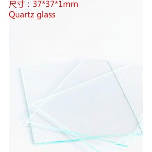 1pcs double-sided polished transparent fused silica glass plate 37*37*1mm quartz glass square plate