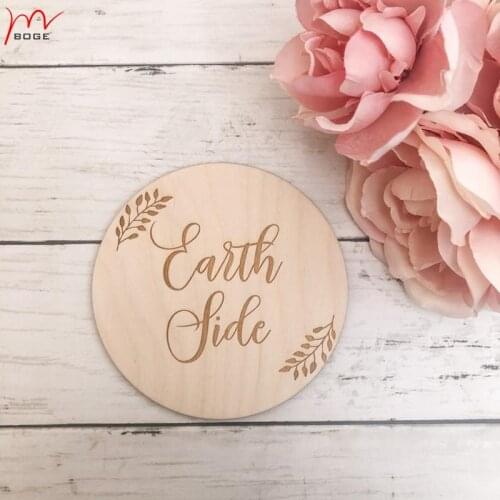 Free shipping 20pcs Earth Side Birth Announcement Sign wood Baby Sign