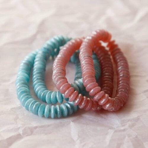 Czech beads silver powder cute abacus loose beads glass glass DIY earrings jewelry accessories