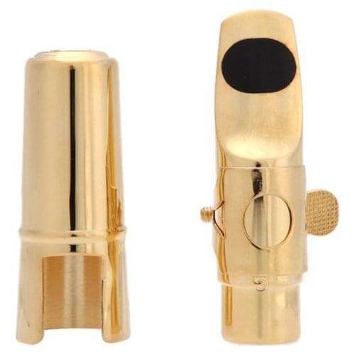Jazz Soprano Saxophone 5C Metal Mouthpiece +Pads Cushions +Cap Buckle with Gold Plating