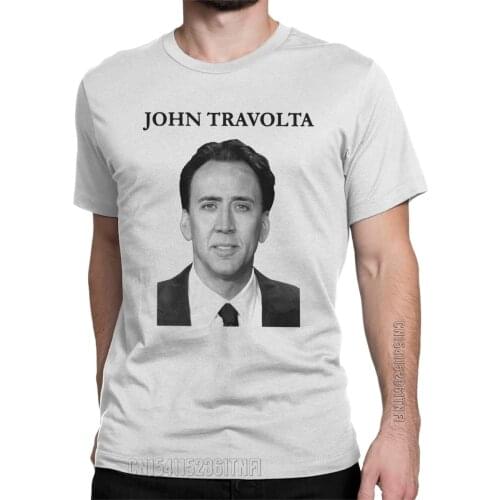 Nicolas Cage John Travolta Face Off Men Black Mens T Shirts Novelty Tees Classic Crew Neck T-Shirt 100% Cotton Clothes