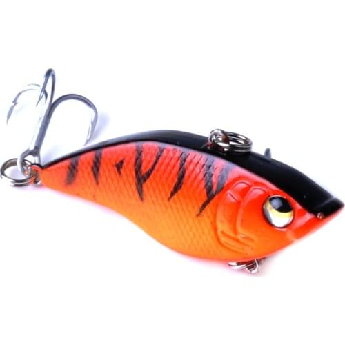 HENGJIA 1PC Hard VIB Lures 5CM 15G Fishing Bait Sinking Crankbait barbed hook pike blood slot grooved triple hook Fishing Tackle
