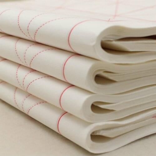 Chinese Traditional Ruled Rice Paper Calligraphy Brush Writing Practice Xuan Paper Thicker Chinese Painting Half-Ripe Xuan Paper