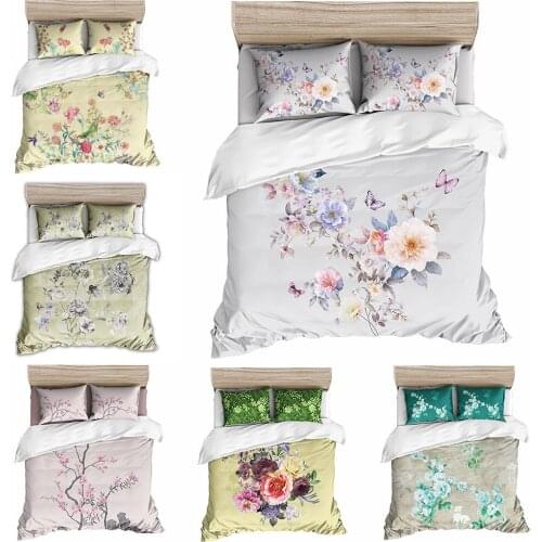 Three Sets Of Cross-border Flower And Grass Bedding 3D Digital Printing Quilt Set Four Sets