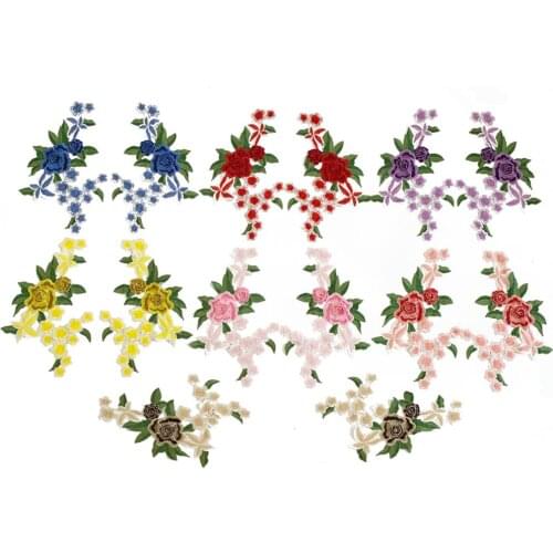 Lace chest applique design rose flower embroidery womens DIY clothing craft supplies material accessories 1 pair for sale