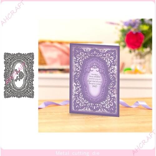 Lace Background Frame Metal Cutting Dies for DIY Scrapbooking Photo Album Decorative Embossing Paper Card Crafts Die 2021