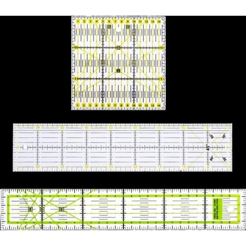 3pcs/set Acrylic Multi-function Clothing Ruler Sewing Patchwork Feet Tailor Yardstick Cloth Cutting Rulers 15*15/15*45/5*30cm
