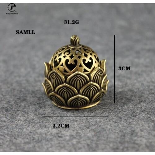 Retro Copper Small Lotus Pocket Hollow Out Incense Stick Burner Brass Incense Holder with Cover Home Decoration Sandalwood Cense