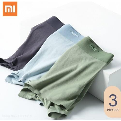 3pcs Xiaomi Mijia Underwear Men Boxer Shorts Mens Panties Flat Pants Silk Dry Breathable Underpants Natural High Quality Male
