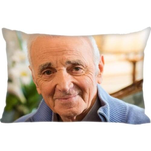 Charles Aznavour Pillow Cover Bedroom Home Office Decorative Pillowcase Rectangle Zipper Pillow Cases Satin Fabric A12.21