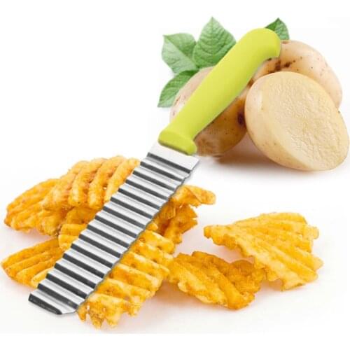 New Kitchen Potato Slicer Cutters Small Size Stainless Steel Potato Chips Cut Kitchen Knife Slicers Cooking Tools Reusable