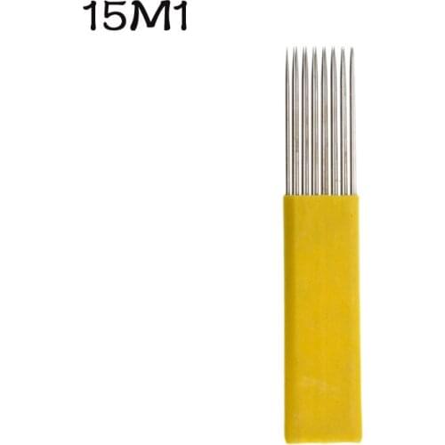 Wholesale 500pcs 15M1 DOUBLE ROW Microblading Needles - SPMU Permanent Makeup Manual Eyebrow Blade in Expiry Date&Lot No