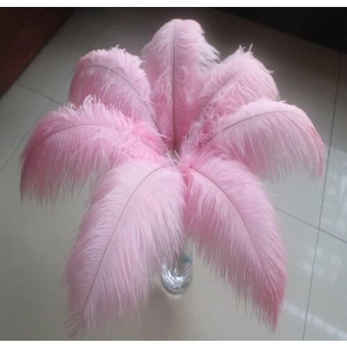 Wholesale 10pcs Pink Natural Ostrich Feathers 25-30cm/10-12 inch Wedding Party Christmas Home Craft Accessories Decoration