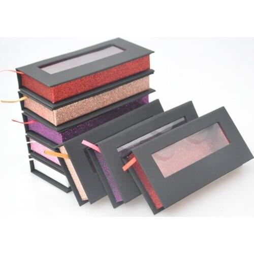 Wholesale Eyelash Packaging Box Lash Boxes Packaging Custom Logo Faux Cils 3d Mink Lashes Black Package Case Makeup Bulk Vendor