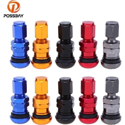 POSSBAY 4Pcs Aluminium Car Tire Valve Caps Auto Motorcycle Wheel Tire Cover Red Blue Gold Black Titanium Dust Proof Covers