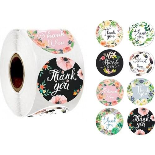 Pink Label Stickers Foil Thank You Stickers 1'' 500pcs Taste Business Order Home Hand madeSticker Wedd Party Decoration Stickers