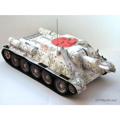 DIYMyModeI Soviet su-122 tank destroyer DIY Handcraft Paper Model KIT Handmade Toy Puzzles Gift Movie props