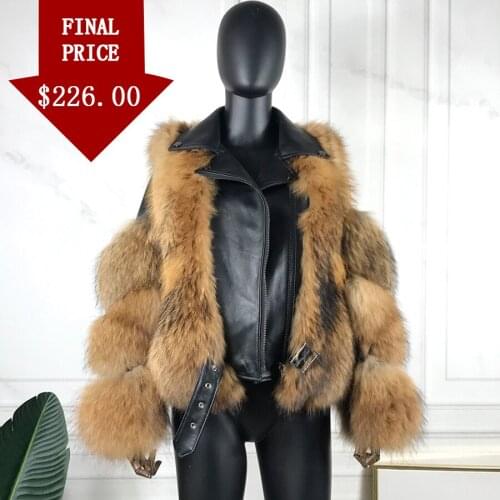 Sheepskin Coat Women Silver Fox Fur Jacket Vest Winter Warm Thick Raccoon Fur Coat Detachable Sleeve High Quality Plus Size Cust