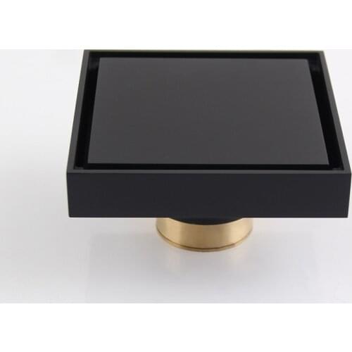 Solid Brass Shower Drain Bathroom Floor Drain Tile Insert Square Anti-odor Floor Waste Grates 100X100MM