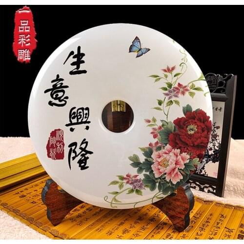 Lucky gifts crafts ornaments shop opened the office decoration high-grade jade wine color carving buckle