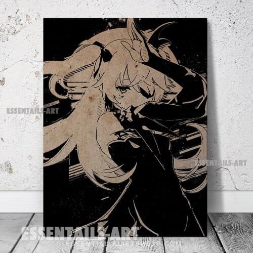 Genshin Impact Vintage Fischl Canvas Wall Art Painting Decor Bedroom Study studio print Living kid Room Home Decoration Prints