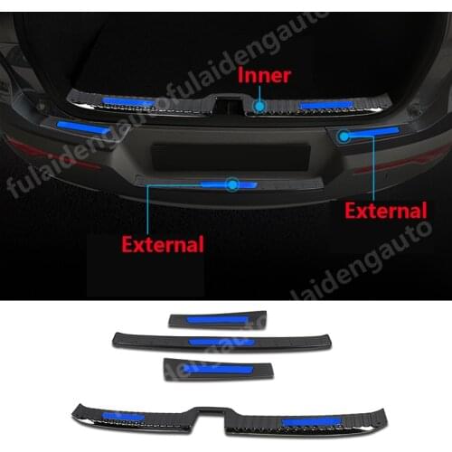 For Volvo XC40 2019-2021 Silver/Black titanium Rear Bumper Protector Guard Rearguard Trim Cover Car Styling Accessories