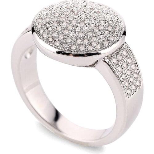 White Gold Color CZ Zirconia Womens Wedding Rings Classic Jewelry 2017 Engagement