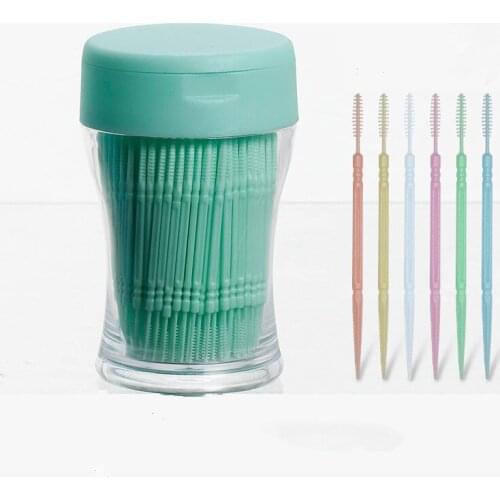 260pcs/set Soft Plastic double-head Toothpick Brushed Oral Care 6.5 Cm Floss Toothpick Teeth Care Floss Pick Interdental Brush