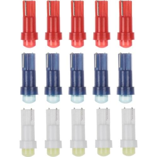 10Pcs T5 COB 1LED Car Dashboard Gauge Instrument Lights Bulbs 12V Wedge Car Interior Bulbs