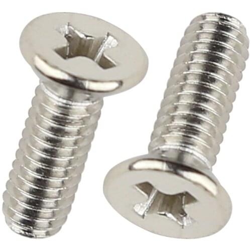 100pcs/lot Countersunk head philips machine screw steel nickel plated M1 M1.2 M1.6 M1.7 M2 M2.5 M2.6 M3