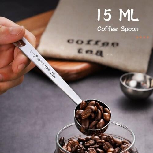 15ML Stainless Steel Coffee Spoon Milk Sugar Powder Tea Coffee Scoop Long Handle Tablespoon Measuring Spoon Kitchen Accessories
