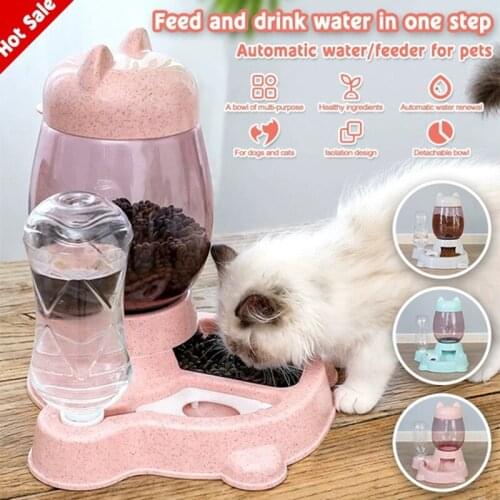 3 Colors Pet Automatic Feeder Dog Cat Drinking Bowl Large Capacity Water Dispenser