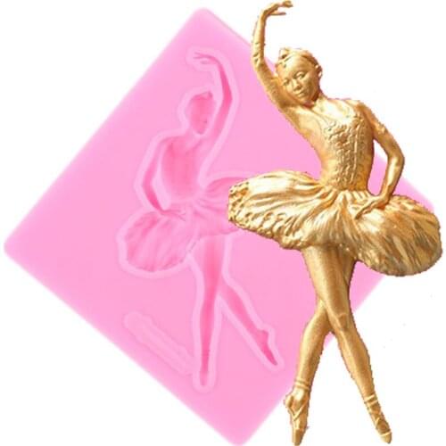 3D Girl Ballet Silicone Mold Birthday Fondant Mould Cake Decorating Tools Chocolate Gumpaste Moulds Resin Clay Candy Molds