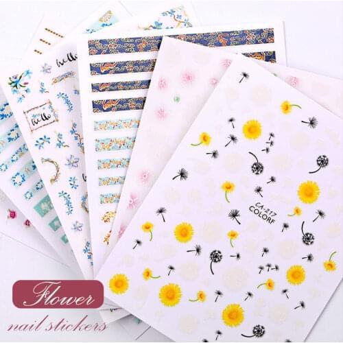 3D embossed nail sticker flower adhesive DIY manicure slider nail art tips decorations decals