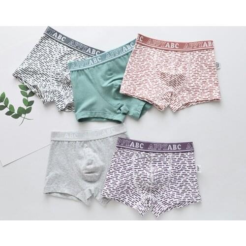 5pcs/lot Boys Underwear Children Panties Boys Cotton Boxer Shorts Childrens Panties Kids Underwear For 2-16 years BU034