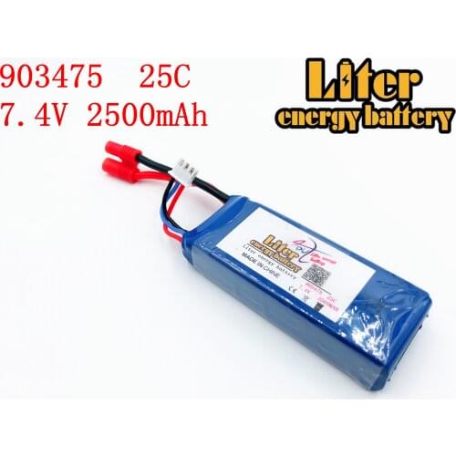 7.4V 2500mAh 25C Drone Battery 903475 For RC MJX X101/MJX X102H SYMA X8C X8W X8G X8HC X8HW X8HG Wltoys V262 Quadcopter