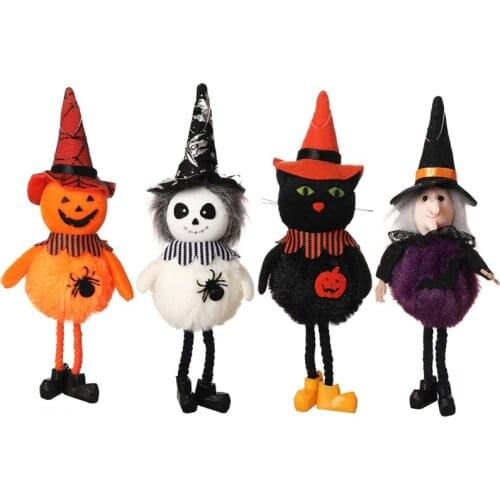 8 PCS Halloween Decoration Hanging Pumpkin Ghost Witch Black Cat Doll Pendant Horror House Ornaments Party Supplies Wholesale XB