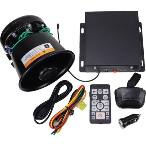 YHAAVALE Loud 12V 100W Car Horn Alarm Police Siren MIC PA System With Steering Wheel Remote