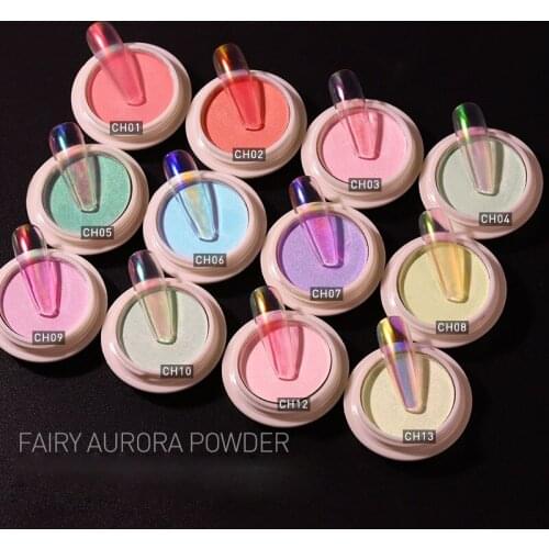 Nail Glitter Fairy Aurora Powders Dust Wipe On Nails Manicure Decorations Nail Art Shell Powder Pigment Chrome Mirror Glitters