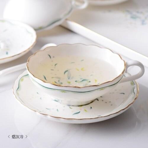 Time European style coffee cup set household ceramic cup english tea set flower tea cup afternoon tea cup with spoon LB032001