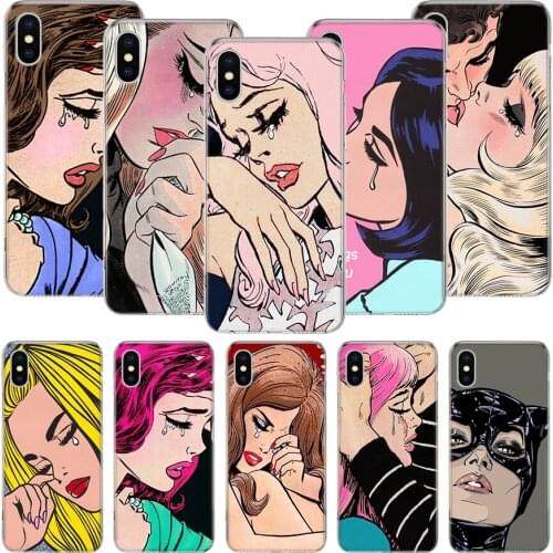 Crying Girl Sad Face Phone Case For iPhone 11 12 Pro XS XR X Max 7 8 6 6S Plus Mini + 5 SE Pattern Customized Coque Cover Capa
