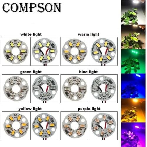 COMPSON High Brightness LED 5730SMD 5V Color Lamp Bead Light Board Bulb Round Transformation Light Source with Power 3W Dia 32MM