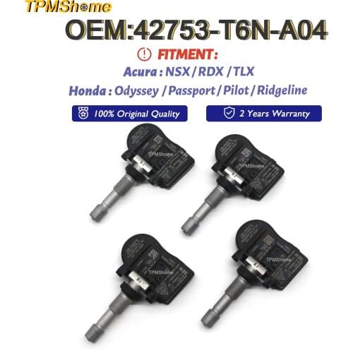 TPMS Sensor 42753T6NA04 Tire Pressure Monitoring System 433MHz for Honda Pilot Odyssey Ridgeline Acura NSX RDX TLX 42753-T6N-A04