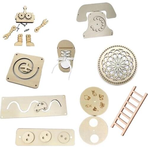 Busy Board Accessories DIY Wood Toy Montessori Material For Basic Skills Learning Early Education Sensory Activity Children Toys